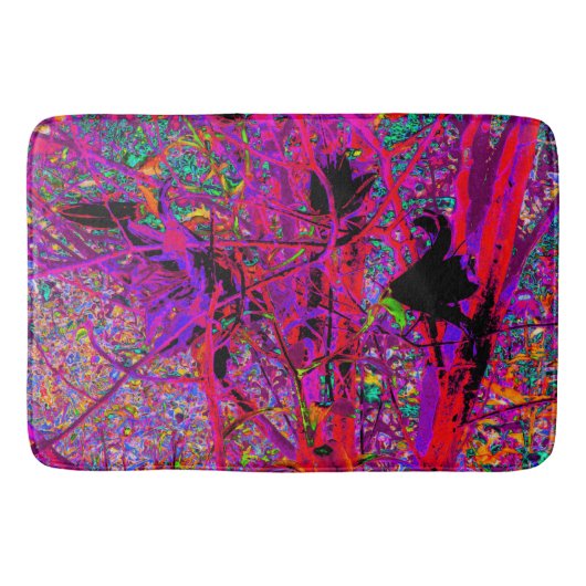 Trippy Abstract Rainbow Oriental Lily Flowers Badmat (Voorkant)