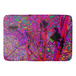 Trippy Abstract Rainbow Oriental Lily Flowers Badmat