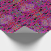 Trippy Abstract Rainbow Oriental Lily Flowers Cadeaupapier (Hoek)