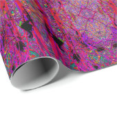 Trippy Abstract Rainbow Oriental Lily Flowers Cadeaupapier (Rol Hoek)