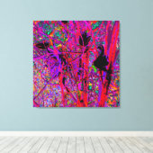 Trippy Abstract Rainbow Oriental Lily Flowers Canvas Afdruk (Insitu (Houten vloer))