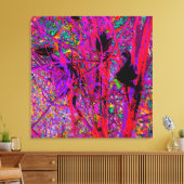 Trippy Abstract Rainbow Oriental Lily Flowers Canvas Afdruk (Insitu (Woonkamer))