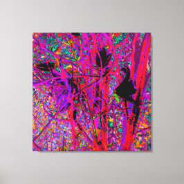 Trippy Abstract Rainbow Oriental Lily Flowers Canvas Afdruk