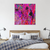 Trippy Abstract Rainbow Oriental Lily Flowers Canvas Afdruk (Insitu (Slaapkamer))