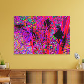 Trippy Abstract Rainbow Oriental Lily Flowers Canvas Afdruk (Insitu (Woonkamer))