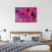 Trippy Abstract Rainbow Oriental Lily Flowers Canvas Afdruk (Insitu (Slaapkamer))