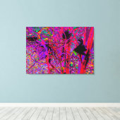 Trippy Abstract Rainbow Oriental Lily Flowers Canvas Afdruk (Insitu (Houten vloer))