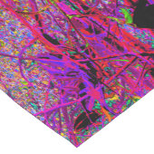 Trippy Abstract Rainbow Oriental Lily Flowers Korte Tafelloper (Hoek)