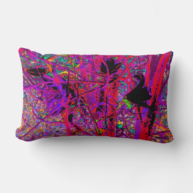 Trippy Abstract Rainbow Oriental Lily Flowers Kussen (Voorkant)