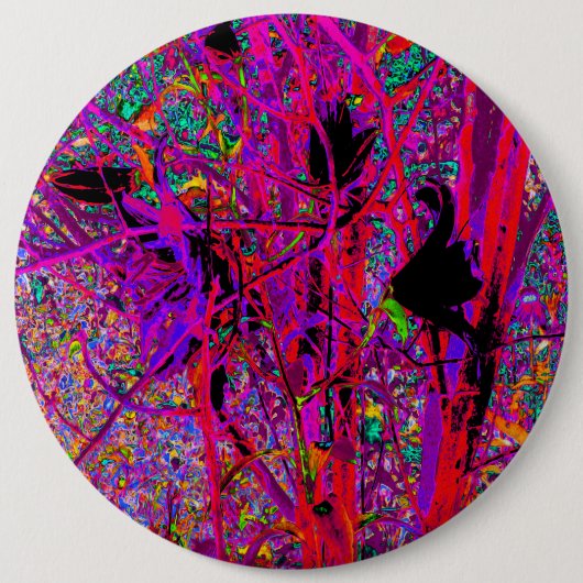 Trippy Abstract Rainbow Oriental Lily Flowers Ronde Button 6,0 Cm (Voorkant)