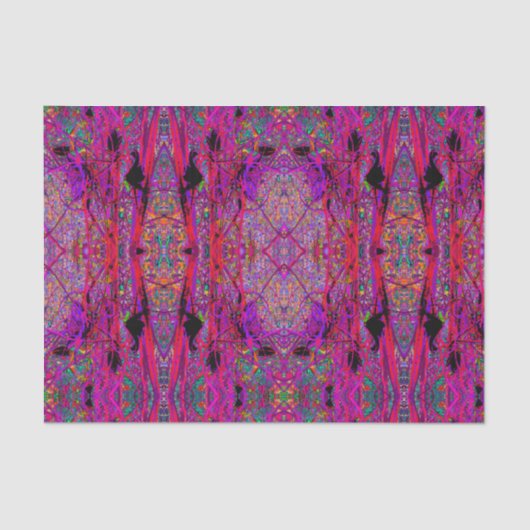 Trippy Abstract Rainbow Oriental Lily Flowers Tissuepapier (Voorkant)