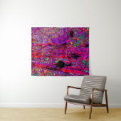 Trippy Abstract Rainbow Oriental Lily Flowers Wandkleed (In Situ (horizontaal))