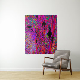Trippy Abstract Rainbow Oriental Lily Flowers Wandkleed