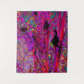 Trippy Abstract Rainbow Oriental Lily Flowers Wandkleed (Voorkant)