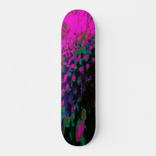 Trippy Abstract Retro Heet Roze en Zwarte Bloem Persoonlijk Skateboard (Voorkant)