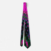 Trippy Abstract Retro Heet Roze en Zwarte Bloem Stropdas (Achterkant)