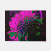 Trippy Abstract Retro Hot Pink en Black Flower Deurmat (Voorkant)