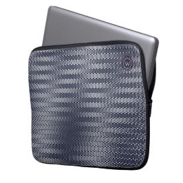 Trippy Abstract zwart-wit Stripes Rad Monogram Laptop Sleeve