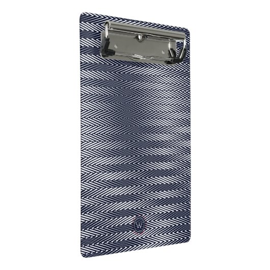 Trippy Abstract zwart-wit Stripes Rad Monogram Mini Klembord (Schuin)