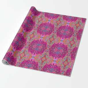 Trippy Abstracte Magenta Rainbow Colors Retro Art Cadeaupapier