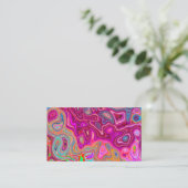 Trippy Abstracte Magenta Rainbow Colors Retro Art Visitekaartje (Staand voorkant)