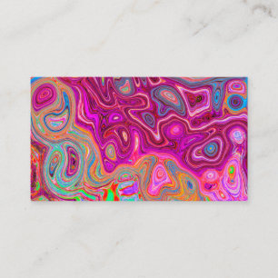 Trippy Abstracte Magenta Rainbow Colors Retro Art Visitekaartje