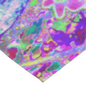 Trippy Abstracte Roze en Paarse Bloemen Tafelkleed (Gekanteld)