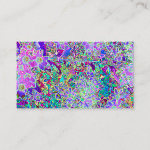 Trippy Abstracte Roze en Paarse Bloemen Visitekaartje