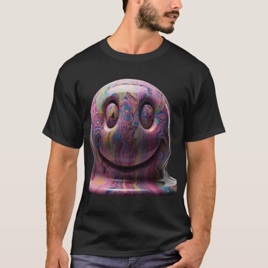Trippy Acid Dripping Smiley T-shirt (Voorkant)