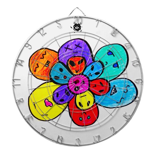 Trippy Alien Flower Dartbord (Voorkant)