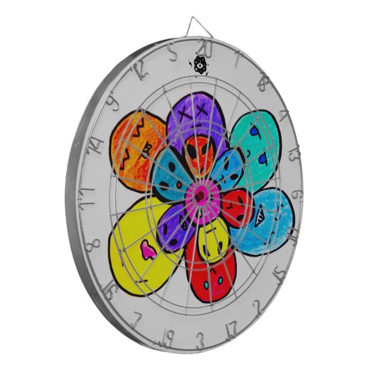 Trippy Alien Flower Dartbord (Voorkant Links)