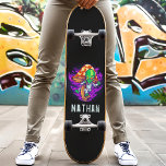 Trippy Alien Mushroom - Persoonlijke naam Persoonlijk Skateboard<br><div class="desc">Trippy Alien Mushroom skateboard met persoonlijke naam</div>