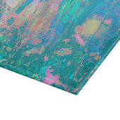 Trippy Aqua Sunrise met Psychedelic Flowers Snijplank (Hoek)