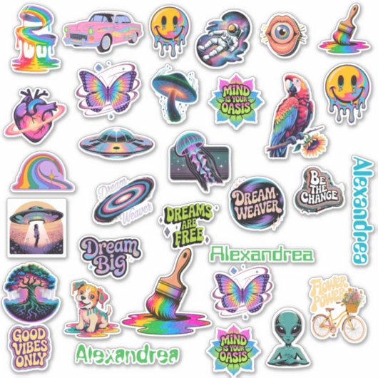 Trippy Art Custom-Cut Vinyl Sticker (Voorkant)