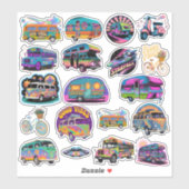 Trippy Art op maat gesneden vinyl sticker (Vel)