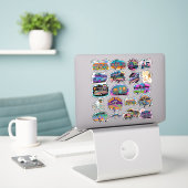 Trippy Art op maat gesneden vinyl sticker (Laptop op bureau)