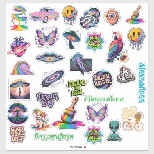 Trippy Art op maat gesneden vinyl sticker (Vel)
