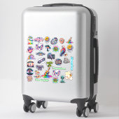 Trippy Art op maat gesneden vinyl sticker (Koffer)