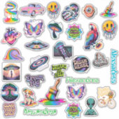 Trippy Art op maat gesneden vinyl sticker (Voorkant)