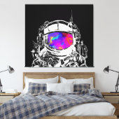 Trippy Astronaut Helmet Canvas Afdruk (Insitu (Slaapkamer))