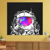 Trippy Astronaut Helmet Canvas Afdruk (Insitu (Woonkamer))