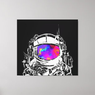 Trippy Astronaut Helmet Canvas Afdruk
