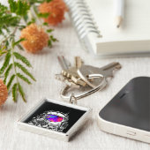 Trippy Astronaut Helmet Sleutelhanger (Zijkant)