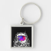 Trippy Astronaut Helmet Sleutelhanger (Voorkant)