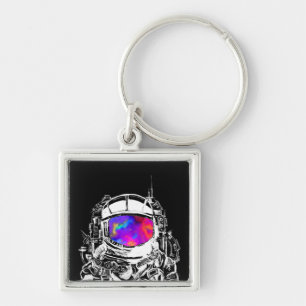 Trippy Astronaut Helmet Sleutelhanger