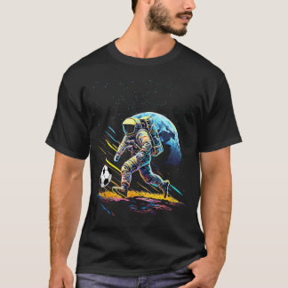 Trippy Astronaut Voetbal Psychedelische Ruimte T-shirt