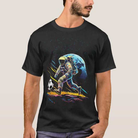 Trippy Astronaut Voetbal Psychedelische Ruimte T-shirt (Voorkant)