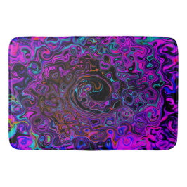 Trippy Black en Magenta Retro Liquid Swirl Badmat