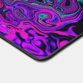 Trippy Black en Magenta Retro Liquid Swirl Bureaumat (Hoek)