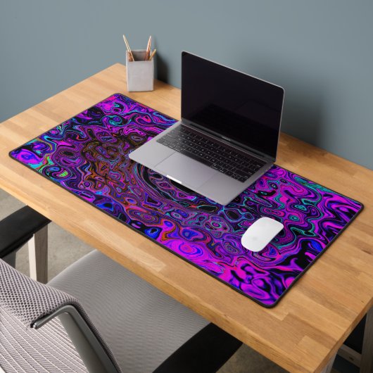 Trippy Black en Magenta Retro Liquid Swirl Bureaumat (Kantoor 2)